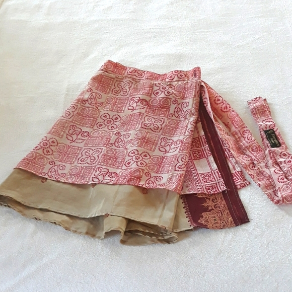 Enwrapture Vintage Silk Wrap Skirt, OS - Picture 5 of 7